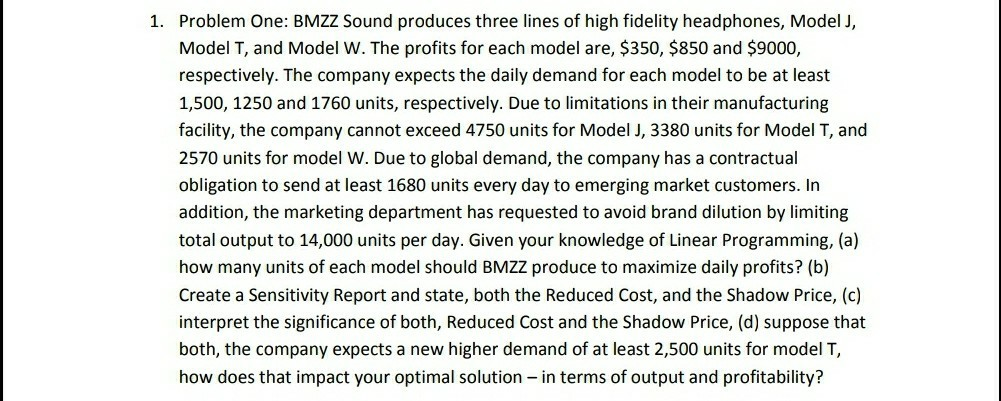 It's a BUS 220 Question. Please, solve in excel