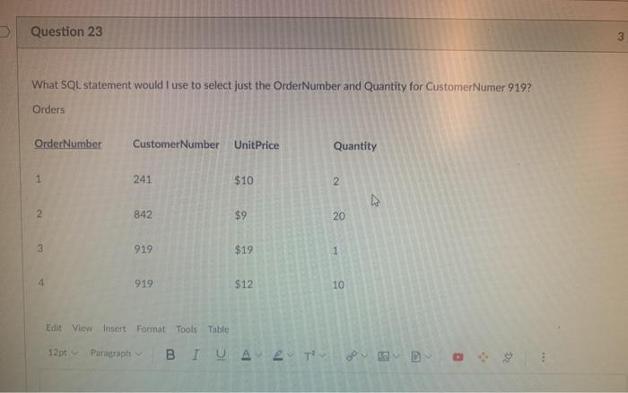 Question 22 How would I select all the