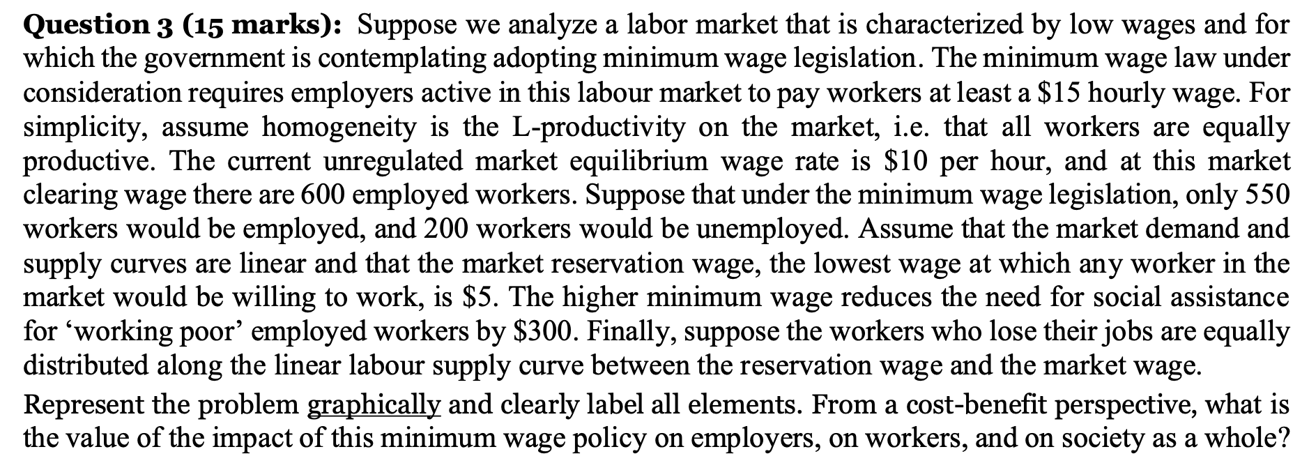 EXAMPLE OF QUESTION 3 Question 5 (15 marks):