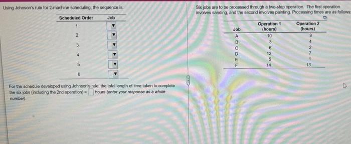 Using Johnson's rule for 2-machine scheduling,