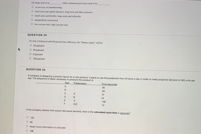 Job shops tend to be while continuous processes