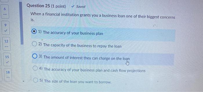 Question 17 (1 point) An increase in market share