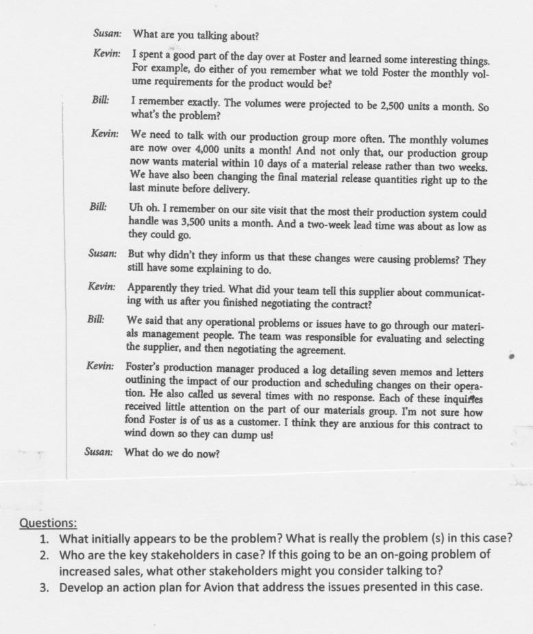 Please solve 1,2 and 3 questions 1 Avion, Inc.