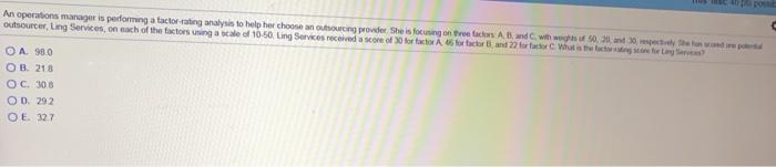 An operations manager is performing a