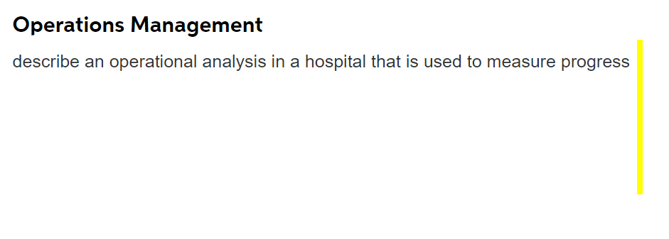 Operations Management describe an operational