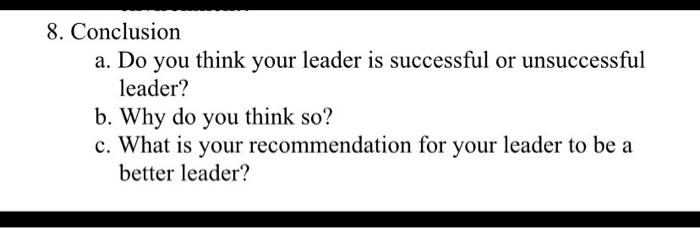 the leader is corie berry 8. Conclusion a. Do you