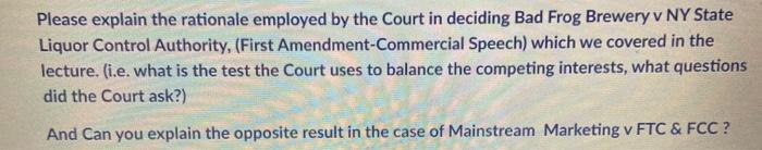 Please explain the rationale employed by the