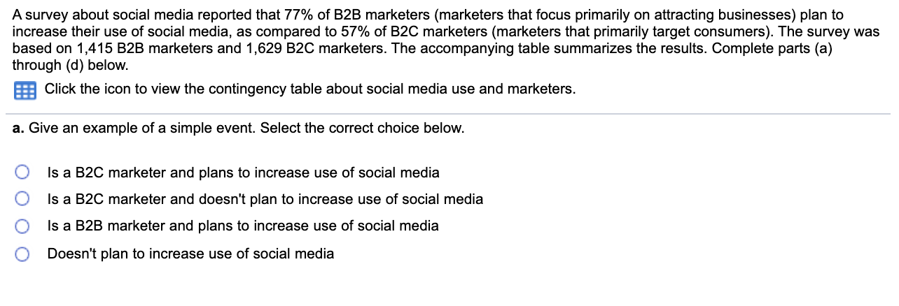 A survey about social media reported that 77% of