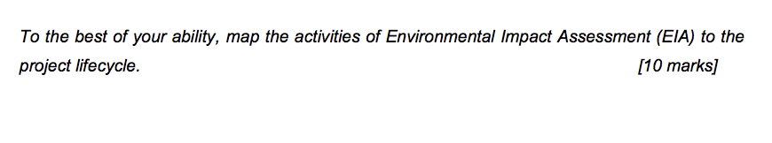 To the best of your ability, map the activities