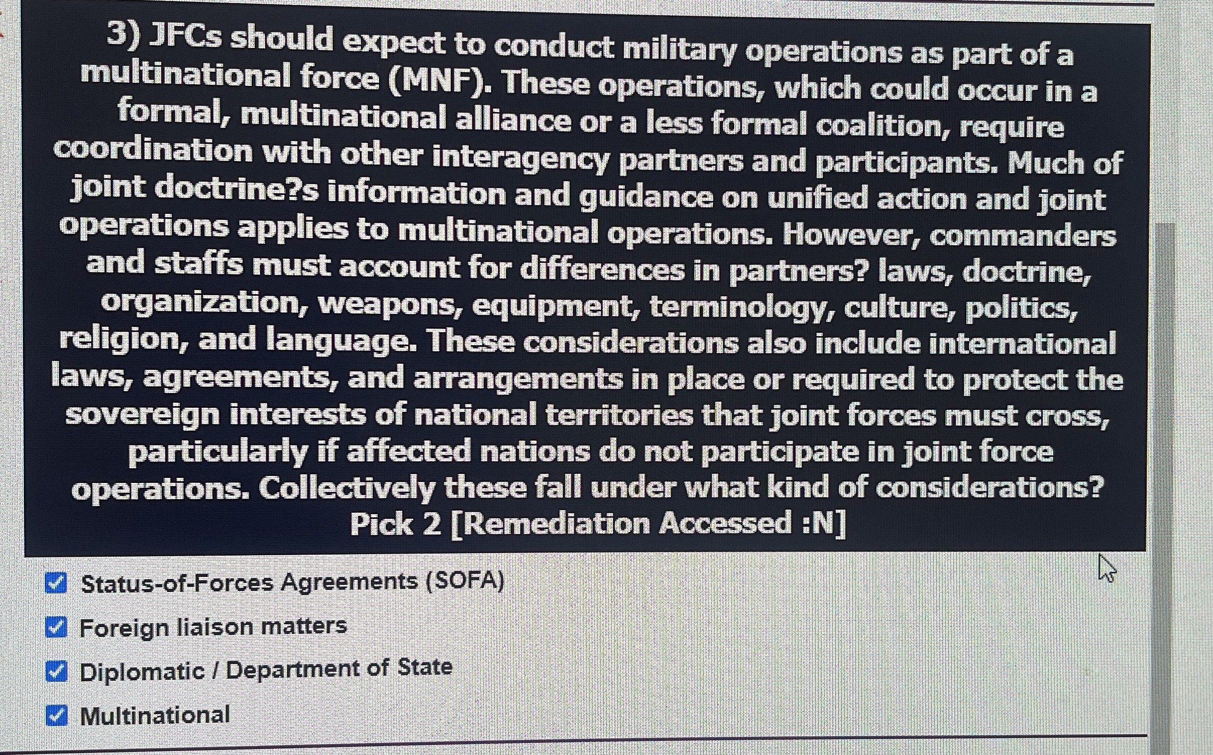 JFCs should expect to conduct military operations