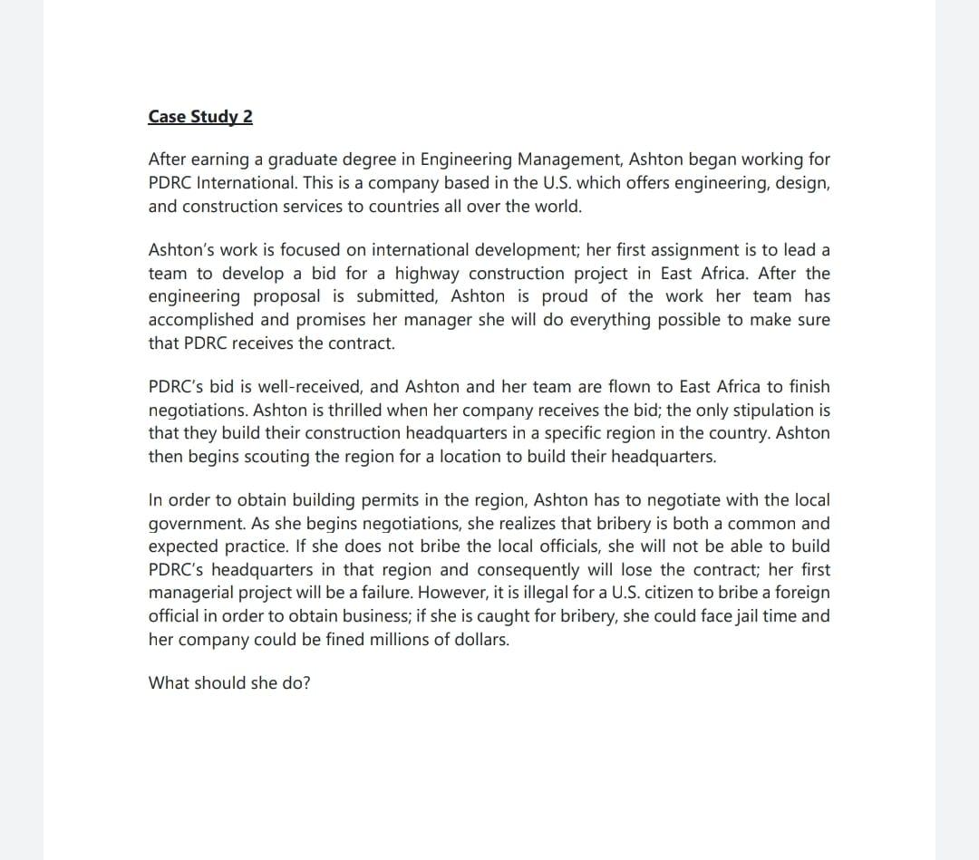 Case Study 2 After earning a graduate degree in