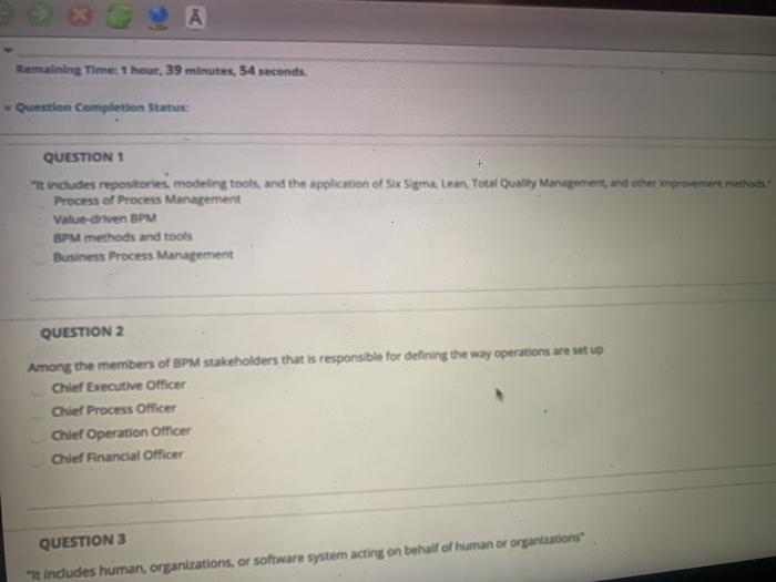 please ans q1 and 2 q2 please x A Remaining Time