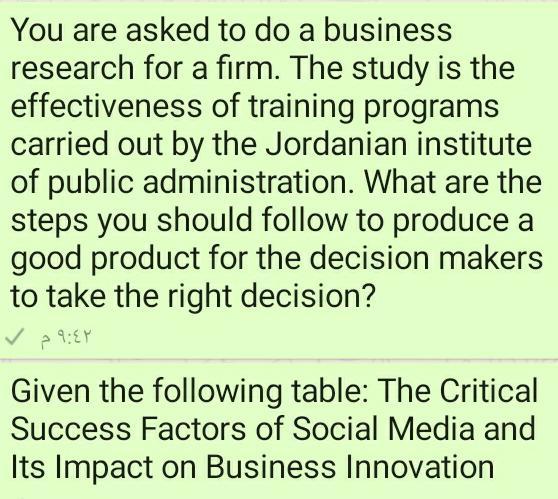 You are asked to do a business research for a