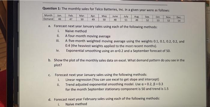 part d only please d. Forecast next year February