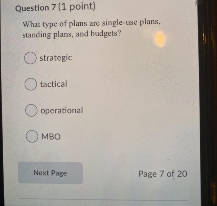Next Page Page 6 of 20 Question 6 (1 point) Which