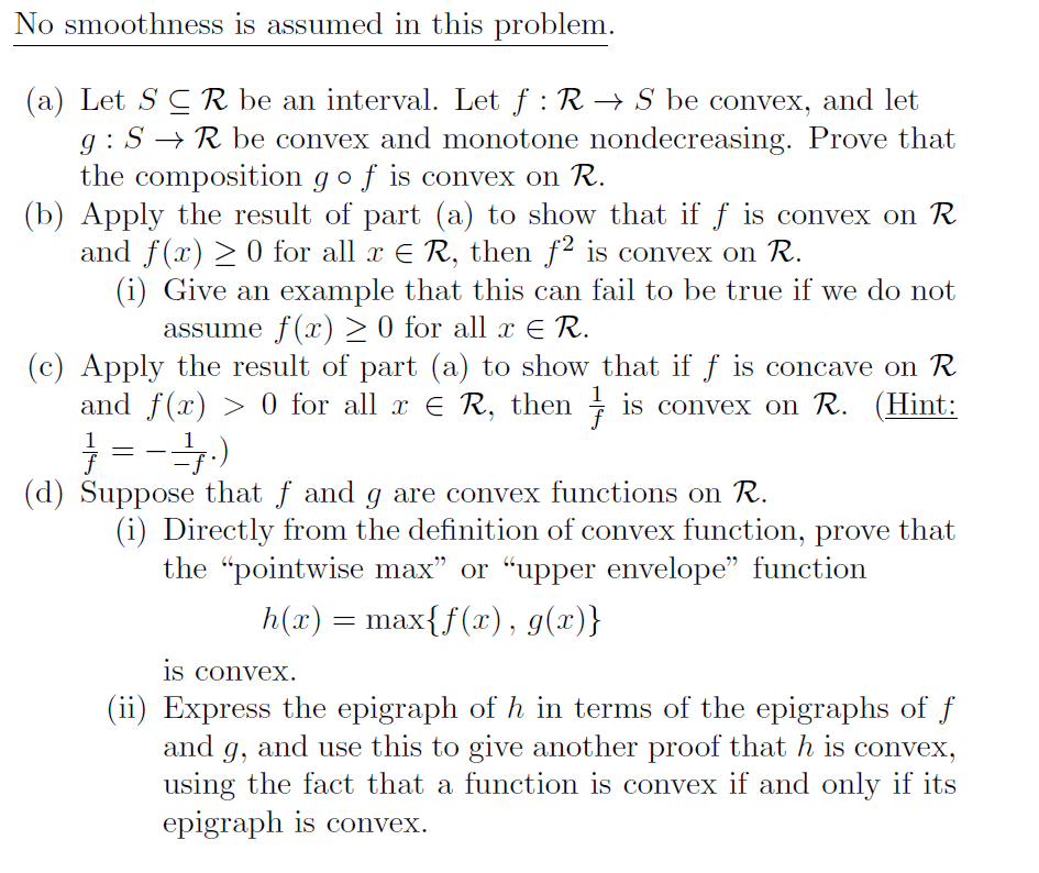 No smoothness is assumed in this problem. (a) Let
