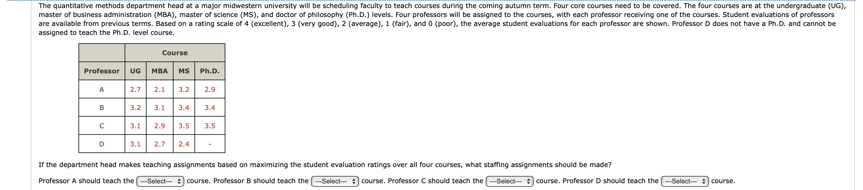 assigned to teach the Ph . D . level course. \