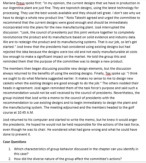 Case number 2: A Difficult Task Force Jos has