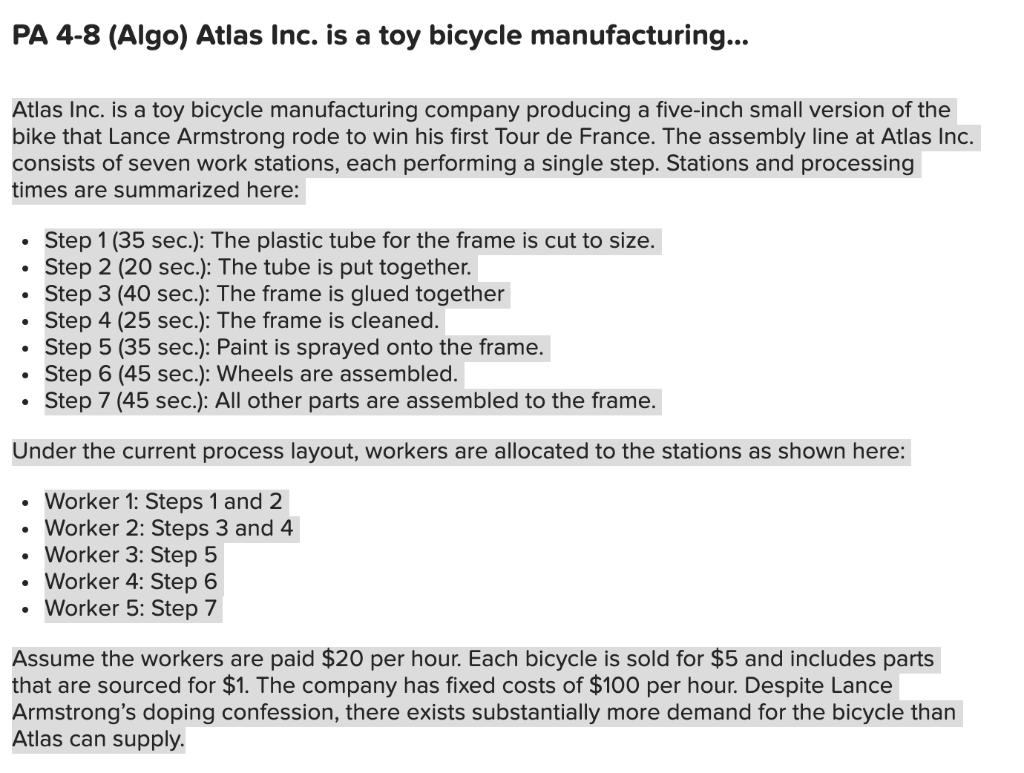 I need help with this Operations MGMT problem.