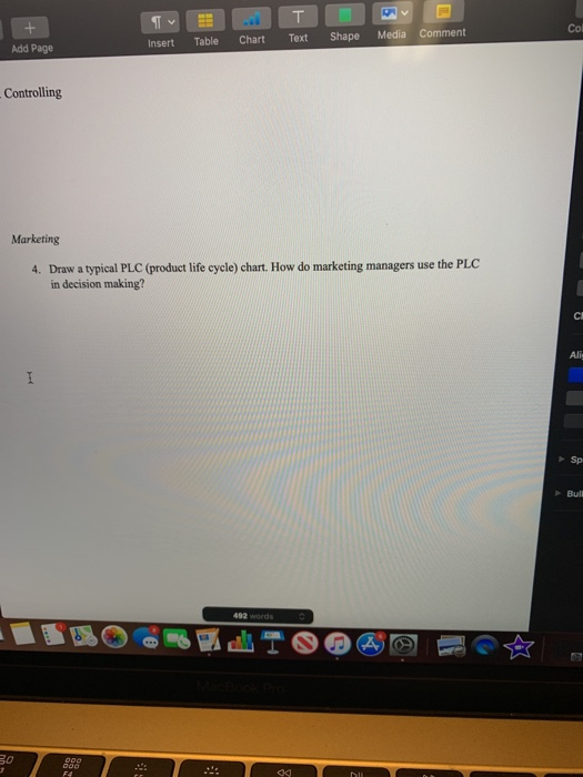 Insert .. Chart Media Comment Col Table Text