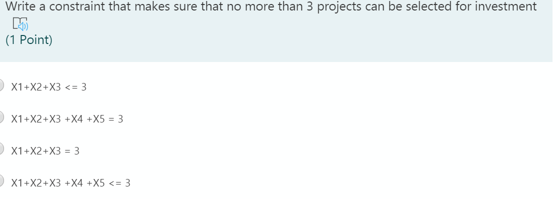 In a capital budgeting problem, you have 5