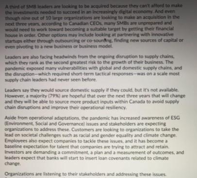 Read the article and answer the comprehension