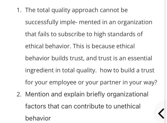 this is actually Total Quality Management. Answer