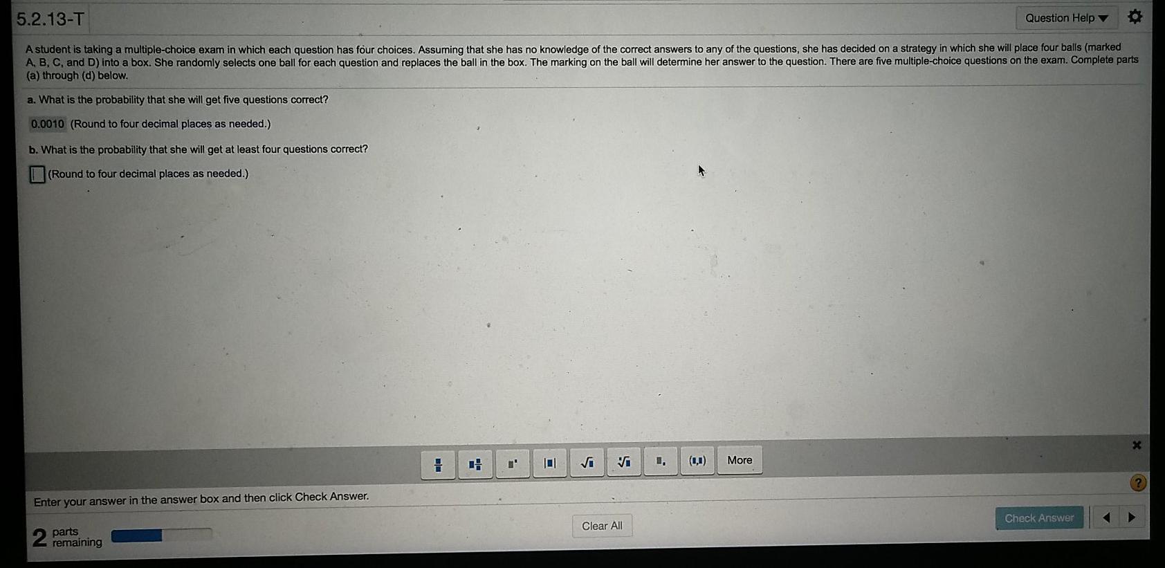 5.2.13-T Question Help A student is taking a