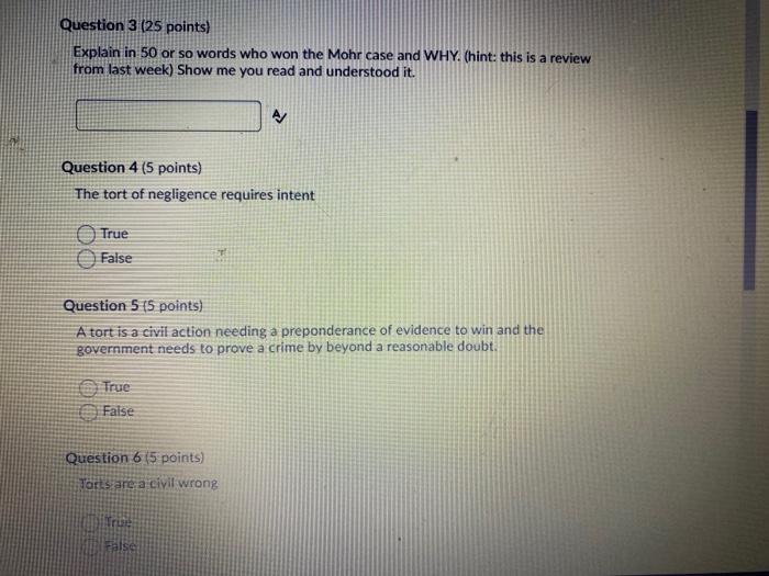 Question 1 (5 points) It is possible for a person