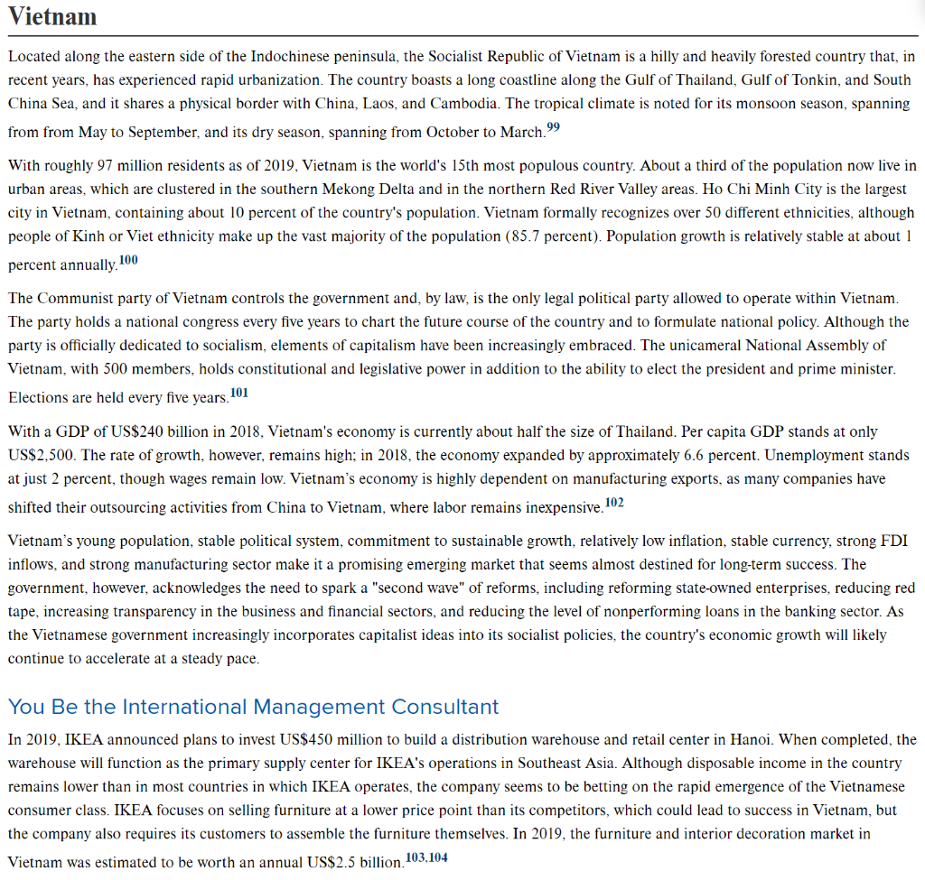 IF IKEA ESTABLISHED OPERATIONS IN VIETNAM WHICH