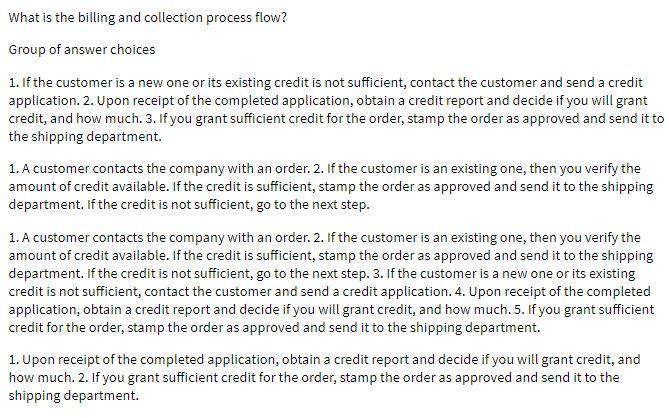 What is the billing and collection process flow?
