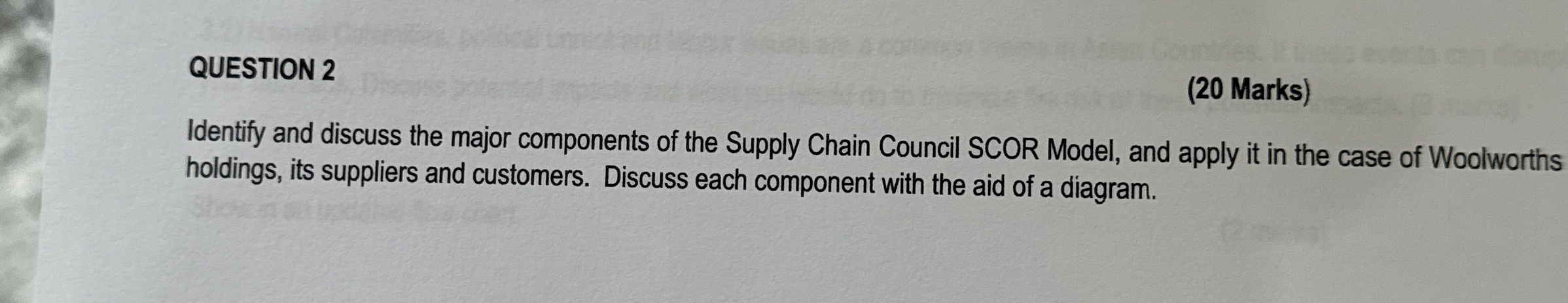 Where is my answer QUESTION 2 ( 2 0 Marks )