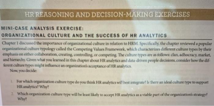 HR REASONING AND DECISION-MAKING EXERCISES