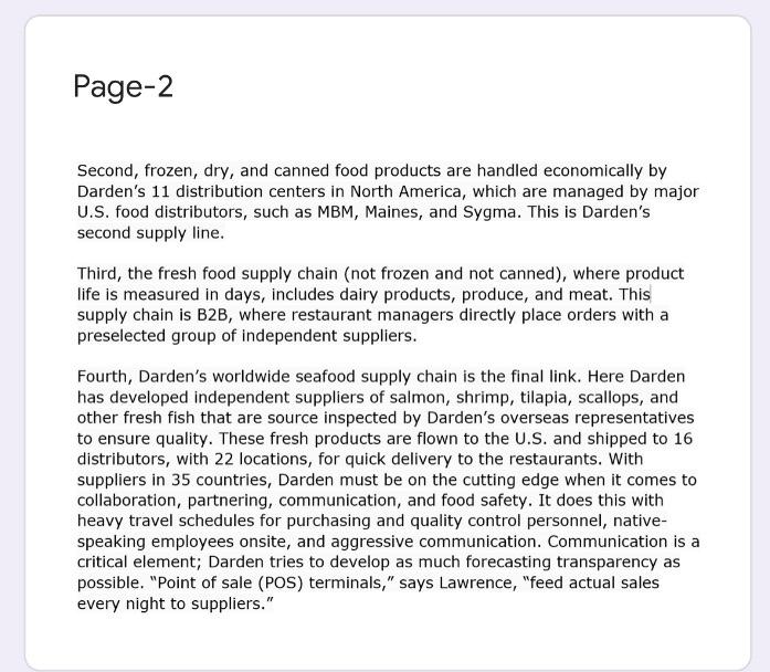 Case Study-7: Darden's Global Supply Chains