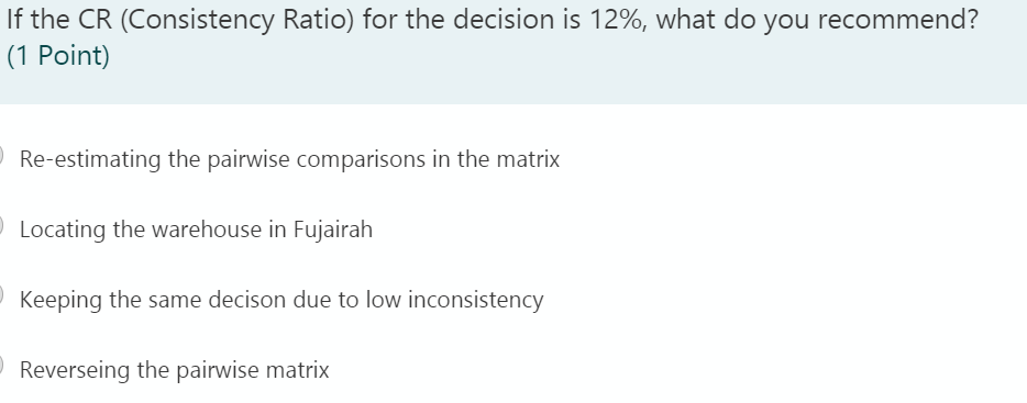 Assume that a logistic company has to decide