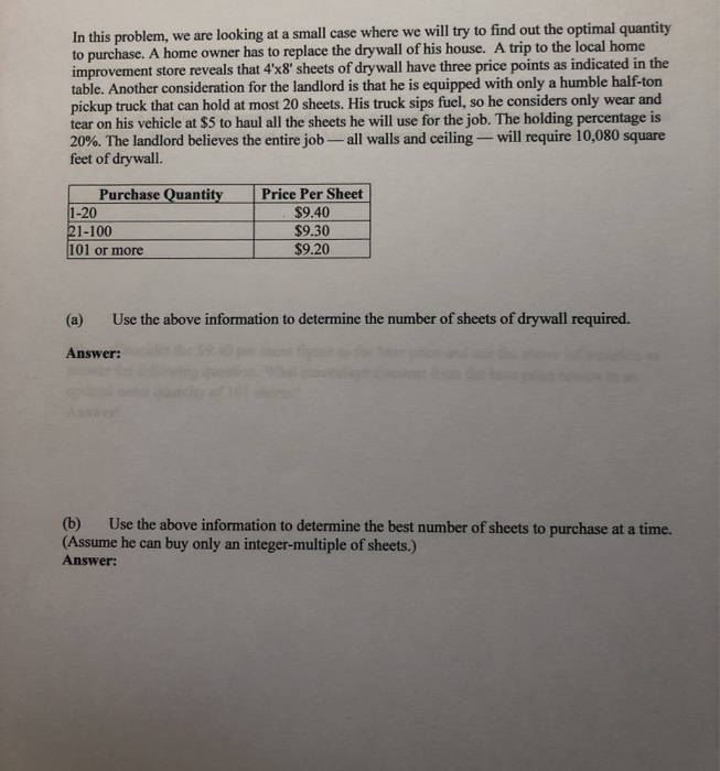 In this problem, we are looking at a small case