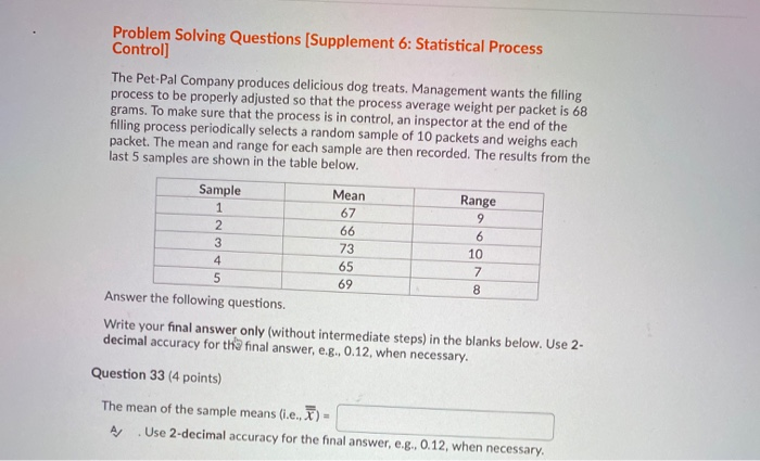 Problem Solving Questions (Supplement 6: