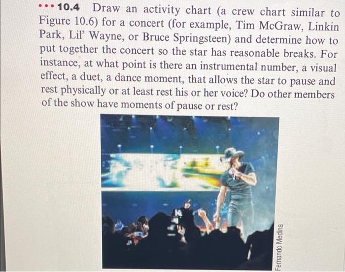 ... 10.4 Draw an activity chart (a crew chart