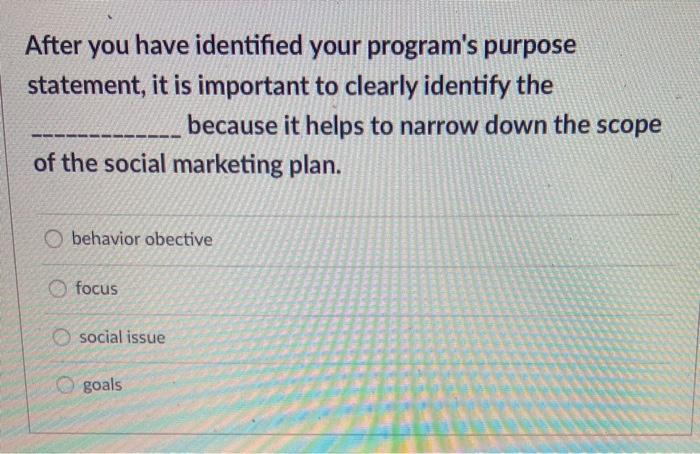 After you have identified your program's purpose
