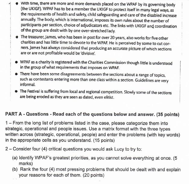 QUESTION 2 ONLY - A & B Part Case exercise (35