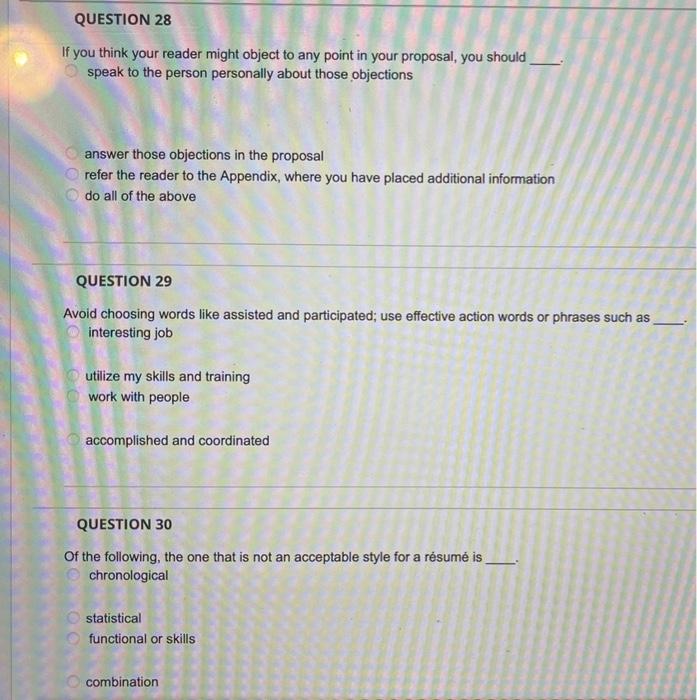 QUESTION 28 If you think your reader might object