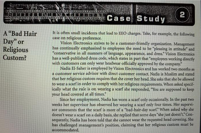 please read case then answer the 2 questions Case