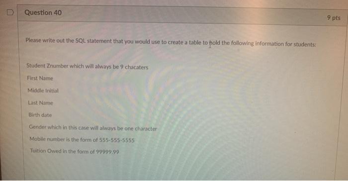 WILD Question 37 Describe what the following SQL
