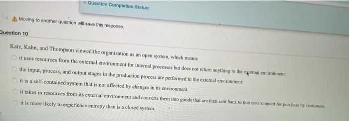 Question Completion Status: Moving to another