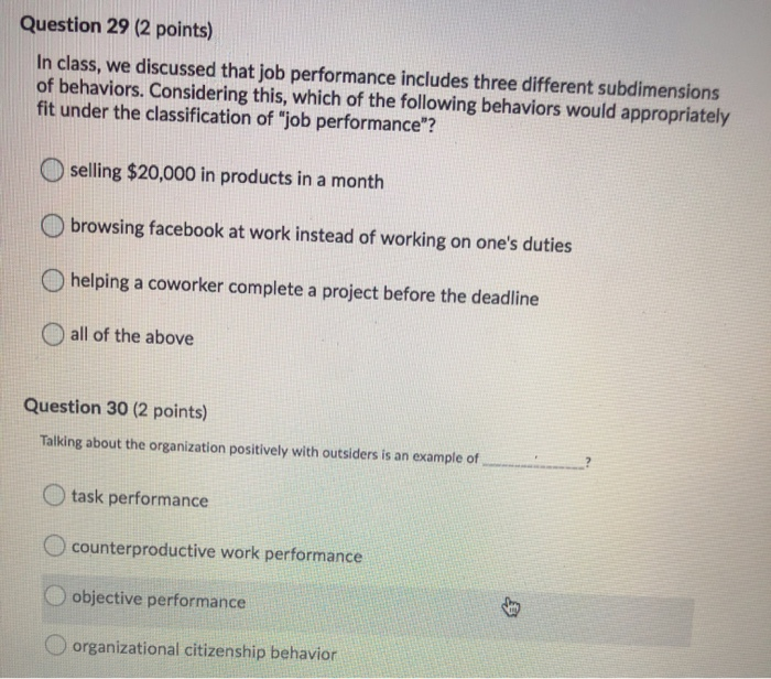 please do both Question 29 (2 points) In class,