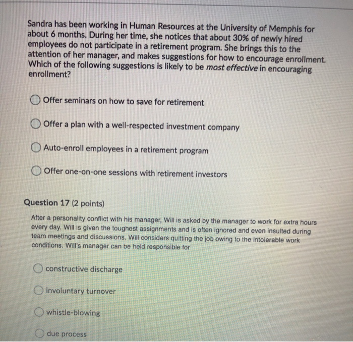 please do 16 & 17 Sandra has been working in