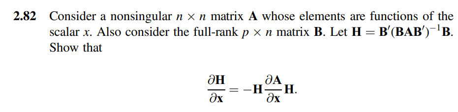 2.82 Consider a nonsingular n x n matrix A whose