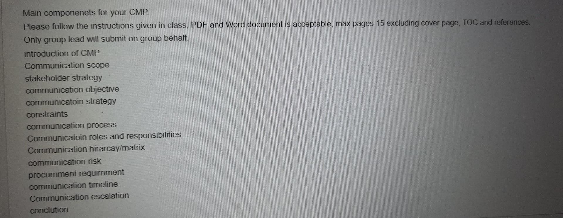 Main componenets for your CMP. Please follow the