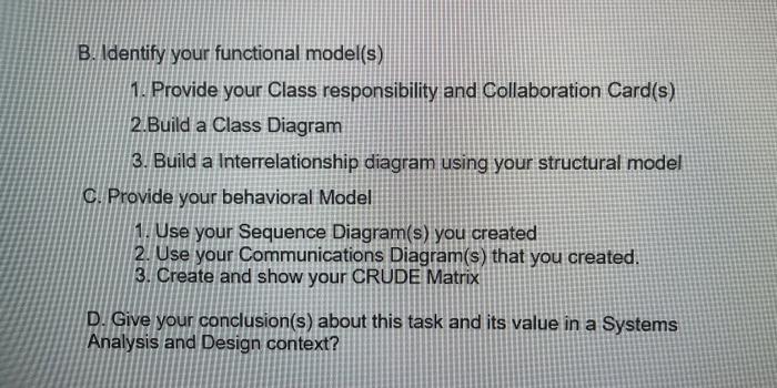 B. Identify your functional model(s) 1. Provide