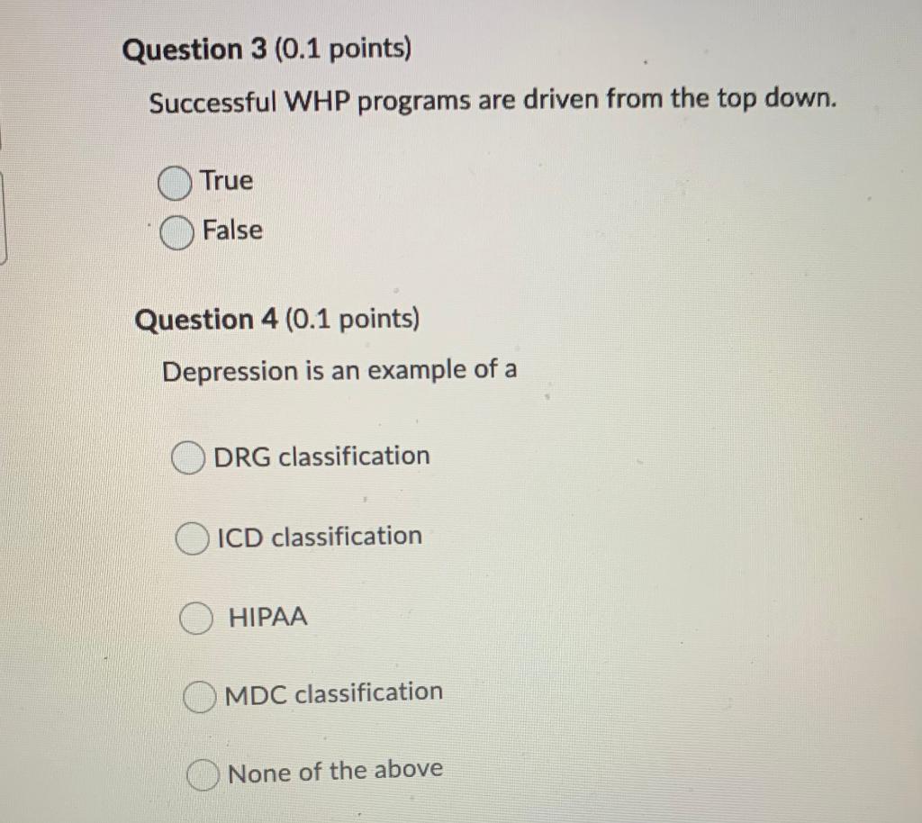 Question 3 (0.1 points) Successful WHP programs